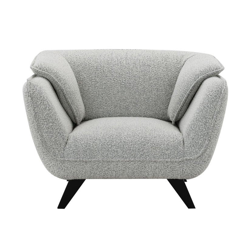 Chaise de salon Chaise d'appoint Chaise de lecture Chaise avec accoudoirs, Boucle gris clair