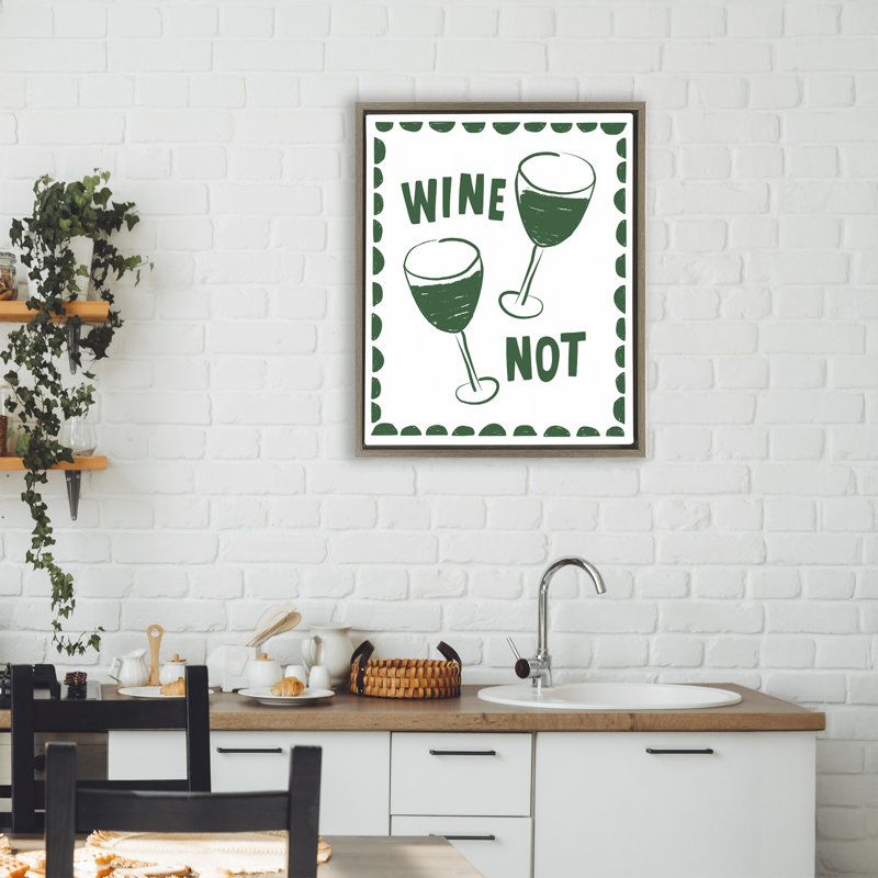 Cadre vert flottant vin blanc flottant, design par Heather Dutton, Cadre flottant orme Montalcino, H 21 po x l 17 po