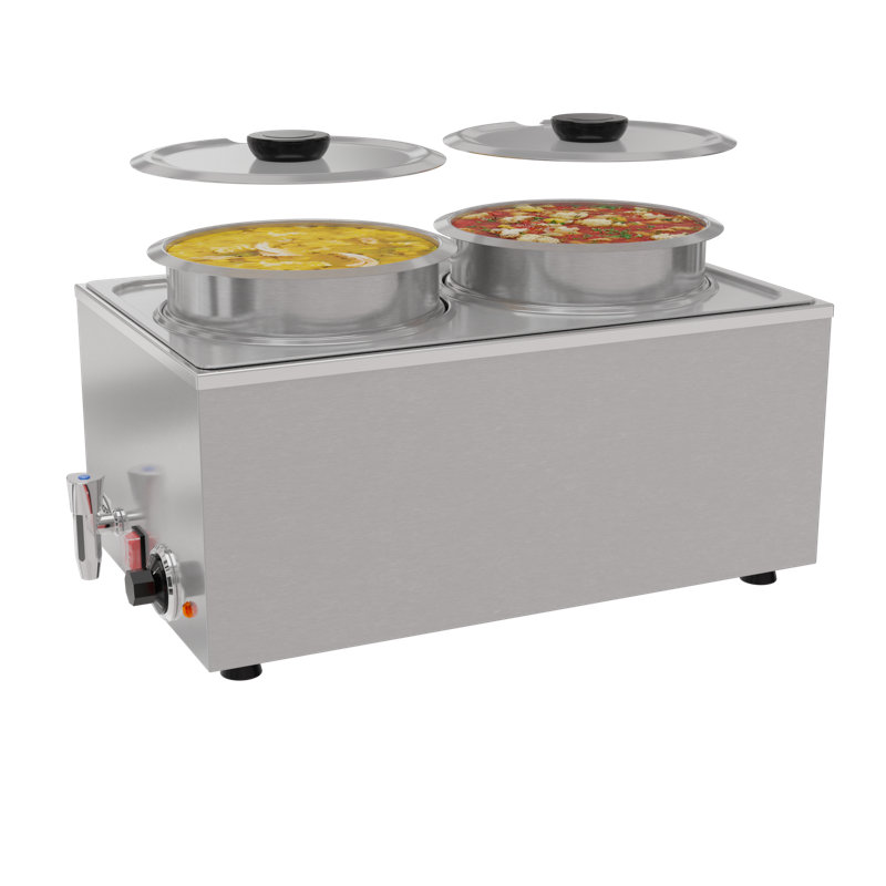8 pintes Chauffe-plat électrique à deux casseroles avec robinet, CFW-4T