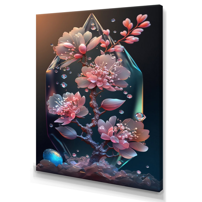 " Cherry Blossums Tree III ", 12" W x 20" H, Wrapped Canvas
