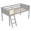 Lit simple mezzanine bas gris. L'emplacement peut être modifié. Construire. Pas de sommier tapissier. Lit en bois gris facile à assembler. Fabrication en pin +. Positionné à gauche ou à droite. Ressort requis. Conception sécuritaire.-256205597
