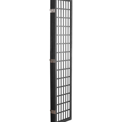 Cloisons de séparation japonaises à 4 panneaux - Paravent pliant en bois pour espaces intérieurs tels que le bureau et le restaurant, 360 ° rotatif et fonctionnel, matériau, couleur principale noire, paquet de 68,7 po