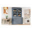 Armoire de cuisine autoportante moderne avec tablettes réglables et rangement en bois aggloméré gris TopMAX pour la nourriture et les fournitures