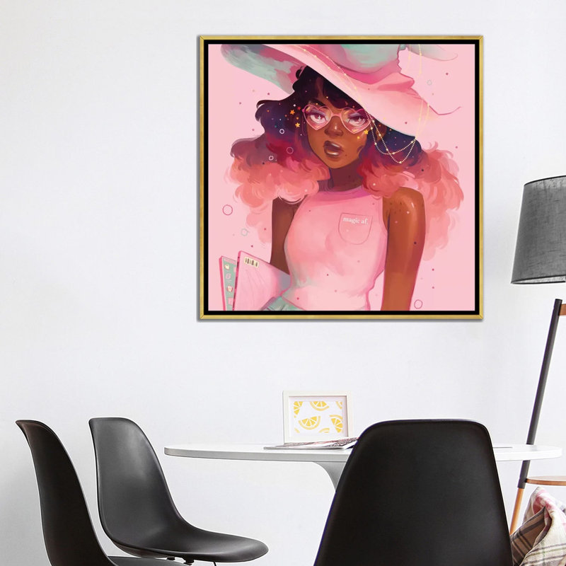 « Magic AF » par Geneva B-impression, Pas de tapis, H 37 po x l 37 po x P 1,5 po, Toile encadrée d'or