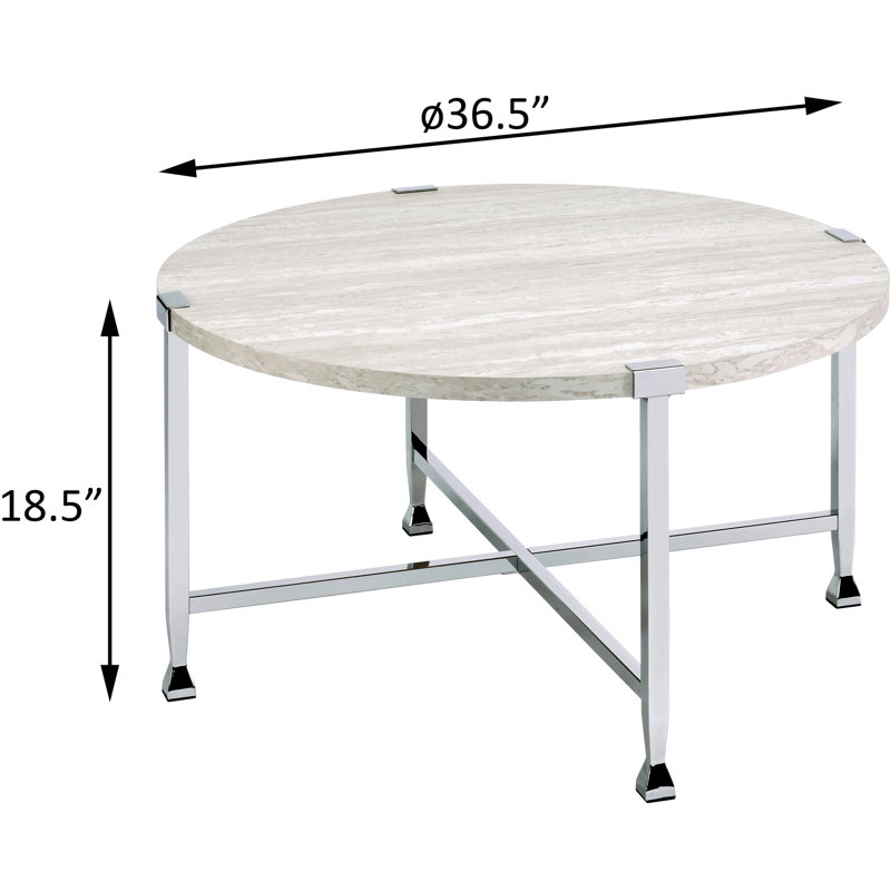 Chêne blanc et table basse - industriel, rond, industriel et éléments