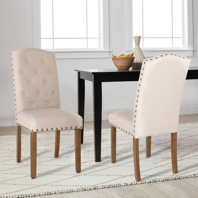 Tufted Upholstered Solid Back Dining Chair