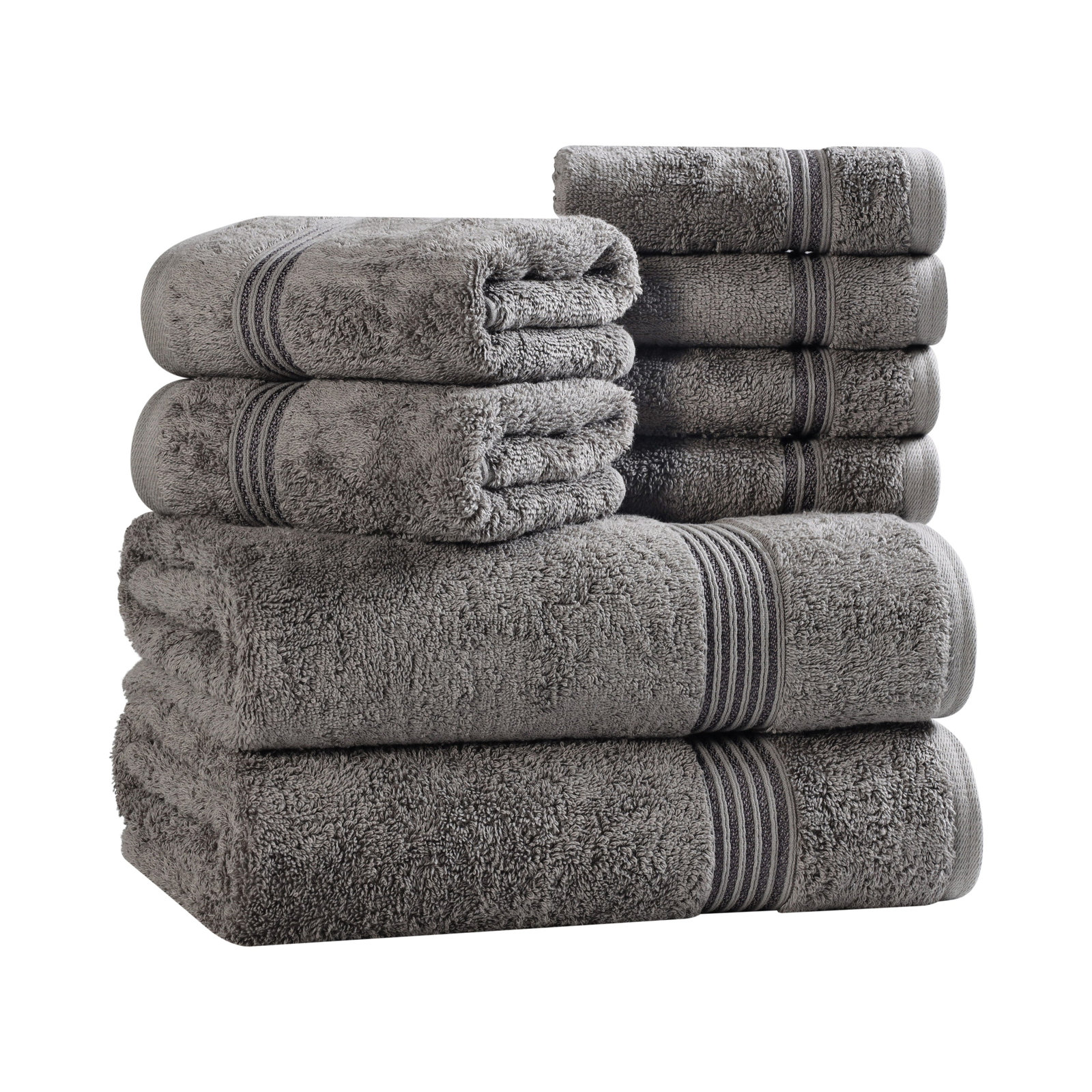 Alexia 8-Piece Egyptian Cotton Towel Set, Charcoal
