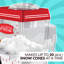 La machine à cornet de comptoir Nostalgia Coca-Cola fait 20 gâteries glacées, comprend 2 tasses en plastique réutilisables et une pelle à glace