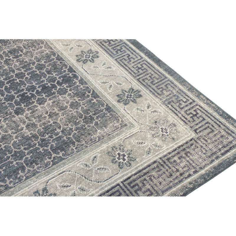 Distressed Homage Hand Knotted Wool Area Rug, Rectangle 10' x 14'