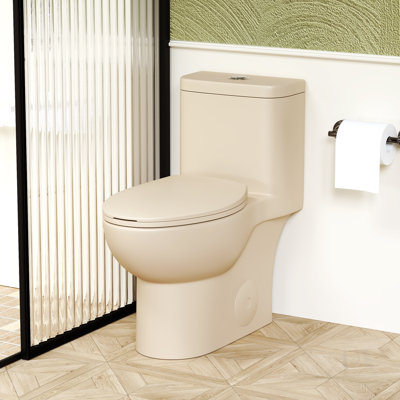 Toilette monobloc 1,1 / 1,6 GPF Tornado avec siège confortable ADA à hauteur de 17 po, toilette moderne à double chasse puissante et silencieuse, siphon S-trap 12 po, cuve sans rebord avec siège à fermeture douce, kaki
2KK-006