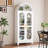 Modern Metal Arched China Cabinet With Glass Doors-1699916255