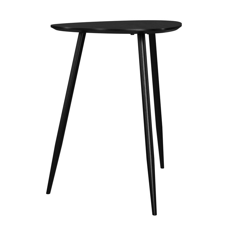 Xander Black Triangular Solid Wood End Table