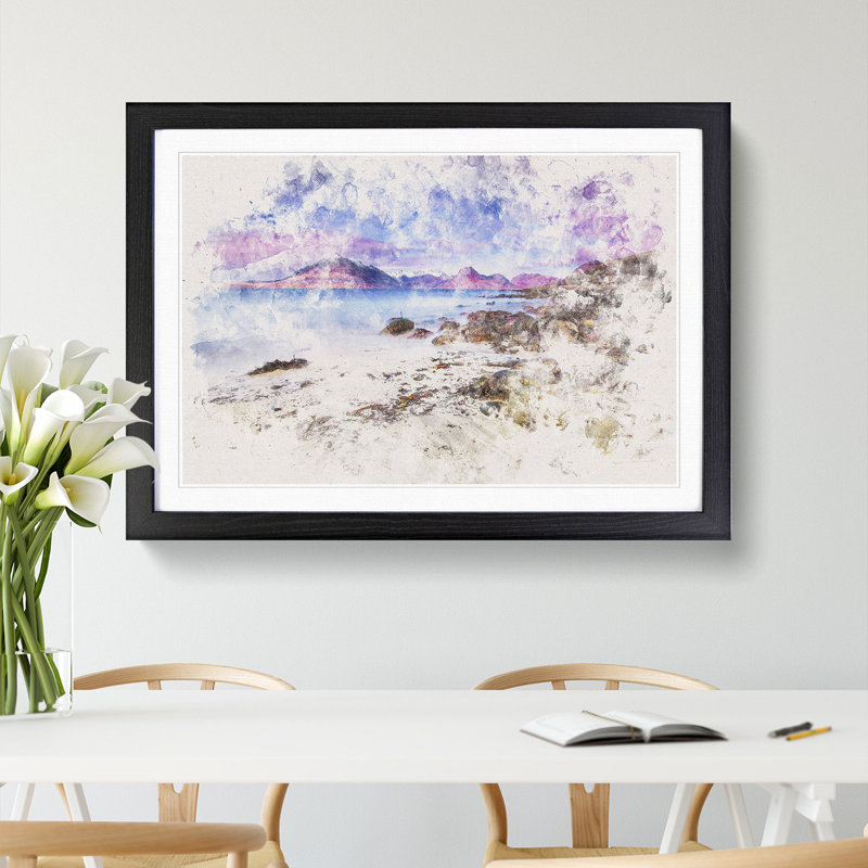 Elgol Village In The Isle Of Skye - Picture Frame Painting, 24cm H x 33cm W x 2cm D, Black Framed