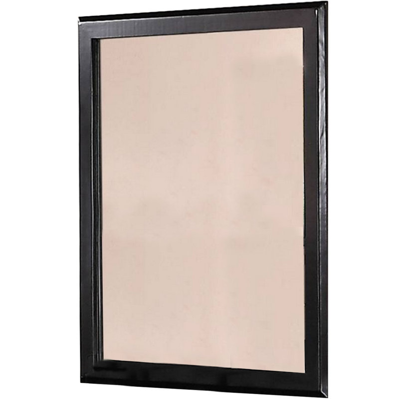 Wood Flat Mirror, 36" x 32", Black