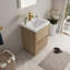 Meuble-lavabo autoportant de 24 po avec lavabo, comptoir en résine de pierre et tiroirs à fermeture en douceur pour un rangement élégant-116332386