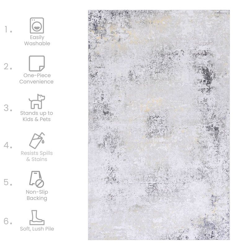 Tapis lavable (gris), Rectangle de 5 pi x 8 pi