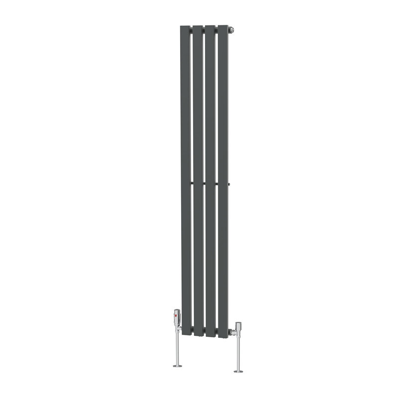 Genris Vertical D-Shape Radiator, Anthracite, 160cm H x 20cm W, 1