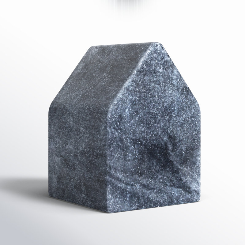 Adalynn Marble Home Object, Gray, 3.5" H x 2.5" W x 2.5" D