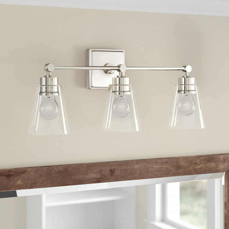  Éclairage pour salle de bain 3 lumières à intensité variable, Nickel poli