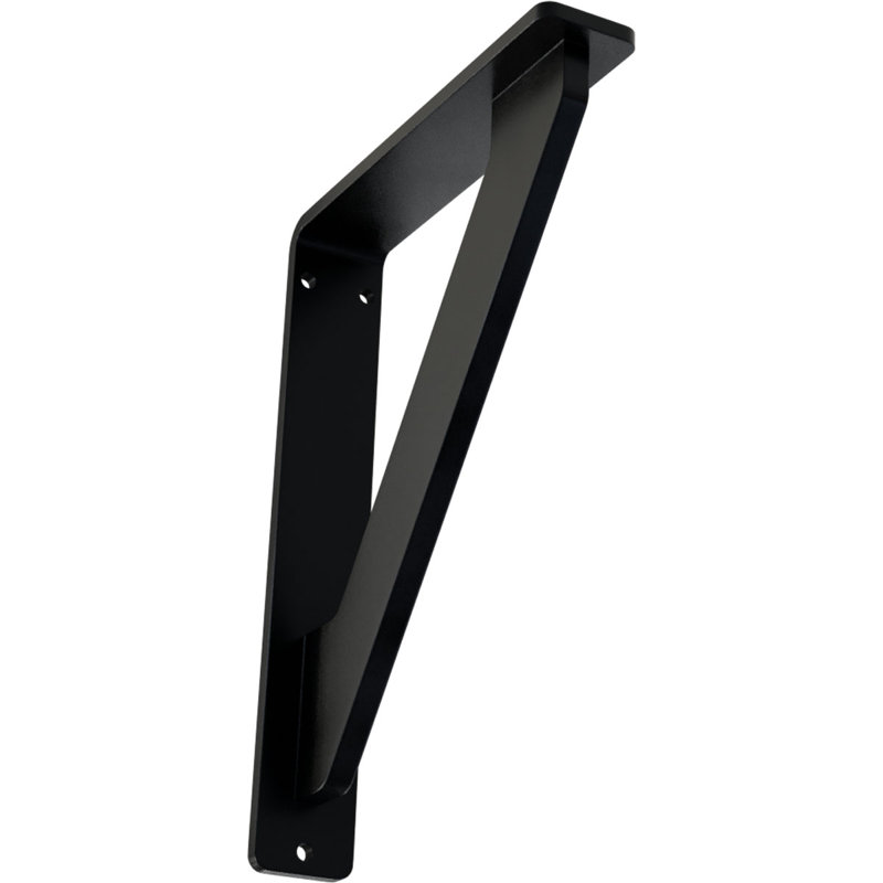 Support traditionnel en fer forgé, H 12 po x l 1,5 po x P 10 po, Noir