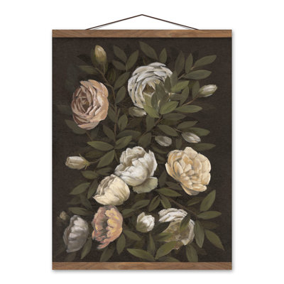 «Antique Florals Warm Dark», reproduction sur toile