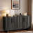 Modern Sideboard With Metal Handles And Geometric Line-1144817905