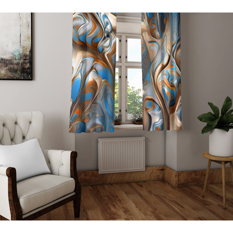 Bansley Semi Sheer Curtain Pair, 56" W x 78" L