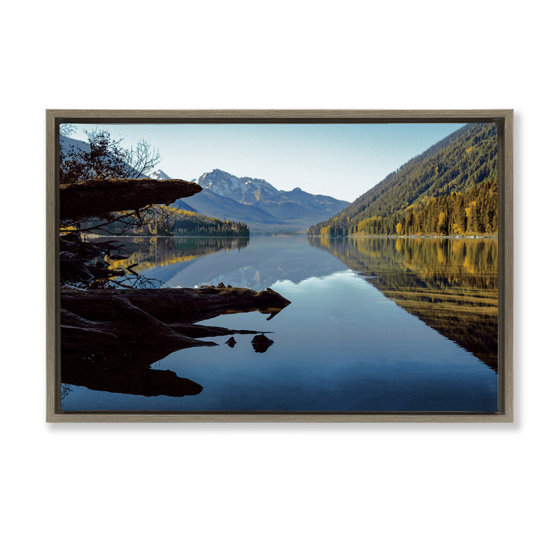 Cadre flottant Evergreen Miroirs River Reflection, design par Madison Starnes, H 21 po x l 31 po