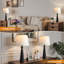Ensemble de lampes de table 22,5 po en métal noir avec contrôle tactile à 3 voies et USB A&C