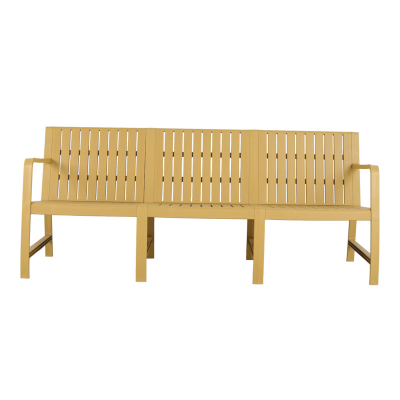 1-Piece Indoor/Outdoor Furniture 3-Seater Sofa Waterproof PP Material  - Easy Assembly Patio Conversation Set, Yellow