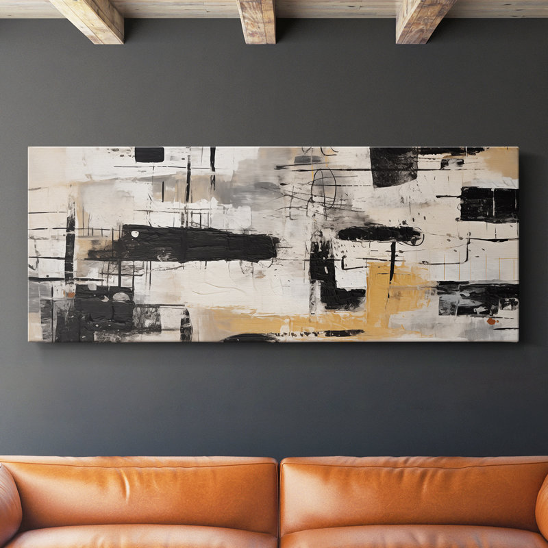 Toile tendue avec châssis abstrait Series # 4, H 12 po x l 30 po