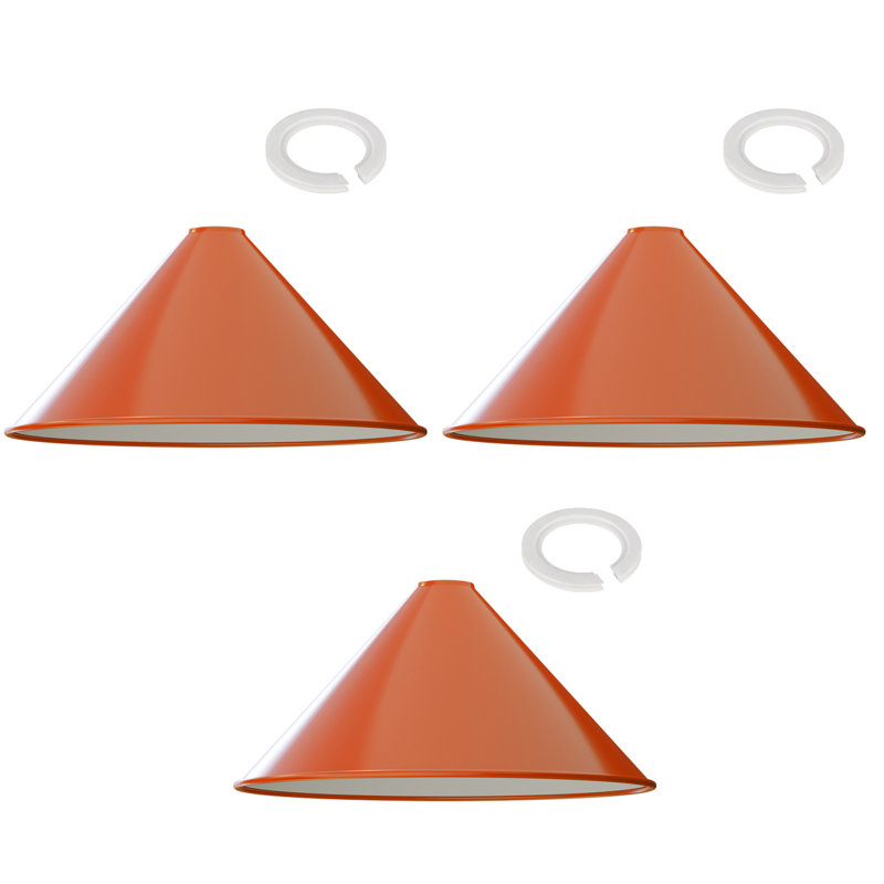 14.3cm H Metal Cone Lamp Shade ( Screw On ), Orange