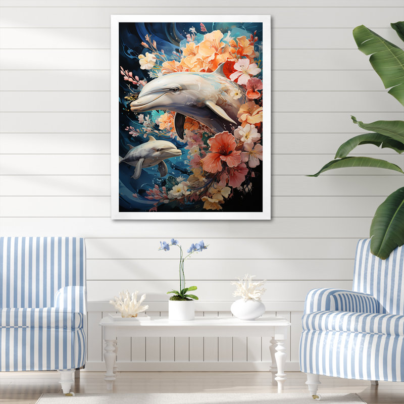 Dolphin Aquatic Harmony I, Cadre simple blanc, H 20 po x l 12 po x P 1 po