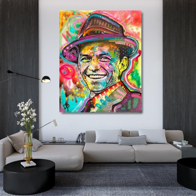Red Barrel Studio® Dean Russo Collection Gallery Wrapped Canvas Art Titled: Frank Sinatra IV