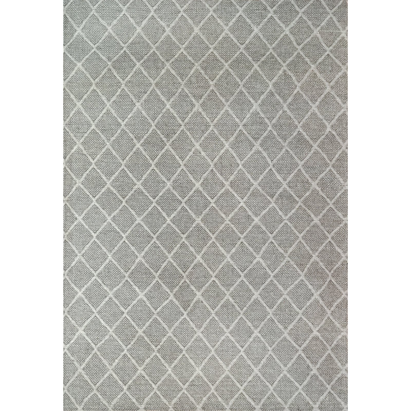 Tapis gris tissé à la main Sharice, Rectangle 8 pi x 10 pi