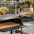 58.3" Argentine Santa Maria Freestanding Charcoal & Wood Fired BBQ Grill with Adjustable V-Grate and Side Table