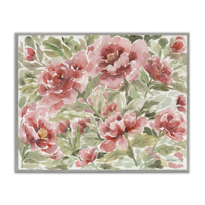 Motif de pivoines roses par Leslie Trimbach bf-986