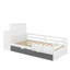 Lit plateforme simple en bois avec bibliothèque pour échantillon et garde-robe mobile, lit multifonctionnel avec lit gigogne intégré-294075310