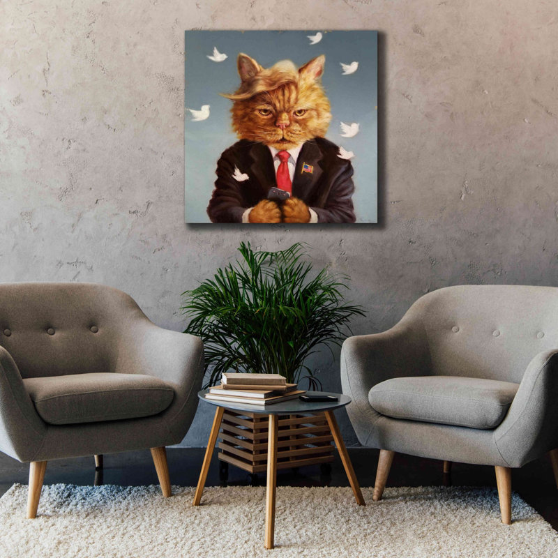 'Catty Remarks' by Lucia Heffernan, Canvas Wall Art, 37" H x 37" W x 1.5" D