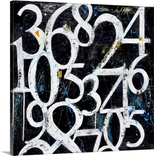 "Bellay Numbers" par Erin Ashley, reproduction d'art sur toile, H 16 po x l 16 po x P 1,25 po