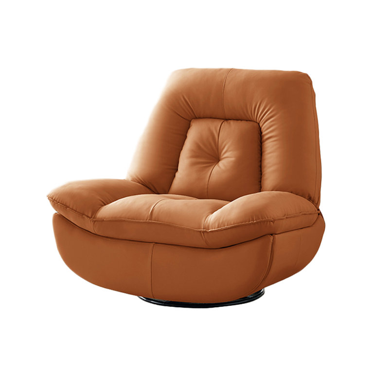 Lillee Faux Leather Recliner, Orange Faux Leather