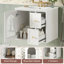 Ensemble de meuble-lavabo simple autoportant 24 po avec plateau en céramique 24 po-1811447069