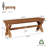 Solid Wood Entryway Bench, 55-Inch Farmhouse Indoor Bench