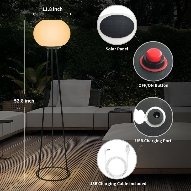 52.8'' Color Changing Outdoor Floor Lamp
