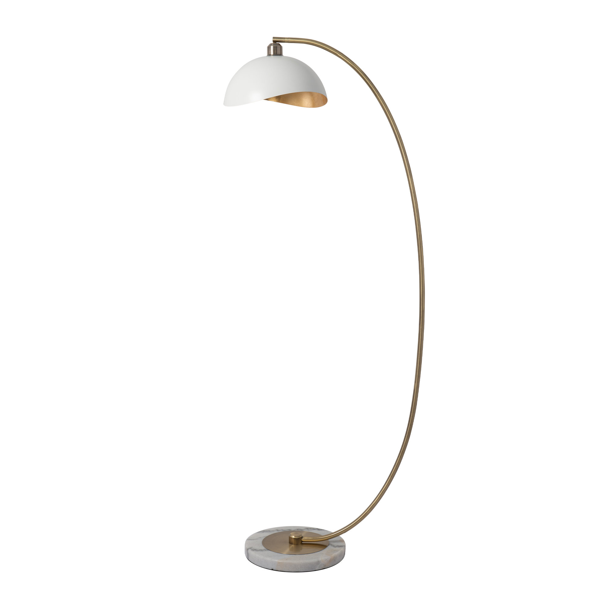 Luna Bella 60" Arched Floor Lamp, White, White