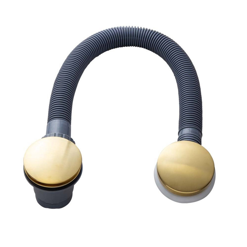  6cm Tub Drain Waste with Overflow, Brushed Gold