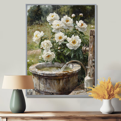 Pivoines par l'abreuvoir VI - Pivoines, art mural