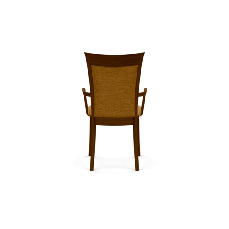 Morgan Upholstered Arm Chair, Slate (M10245) Fabric, Natural Walnut