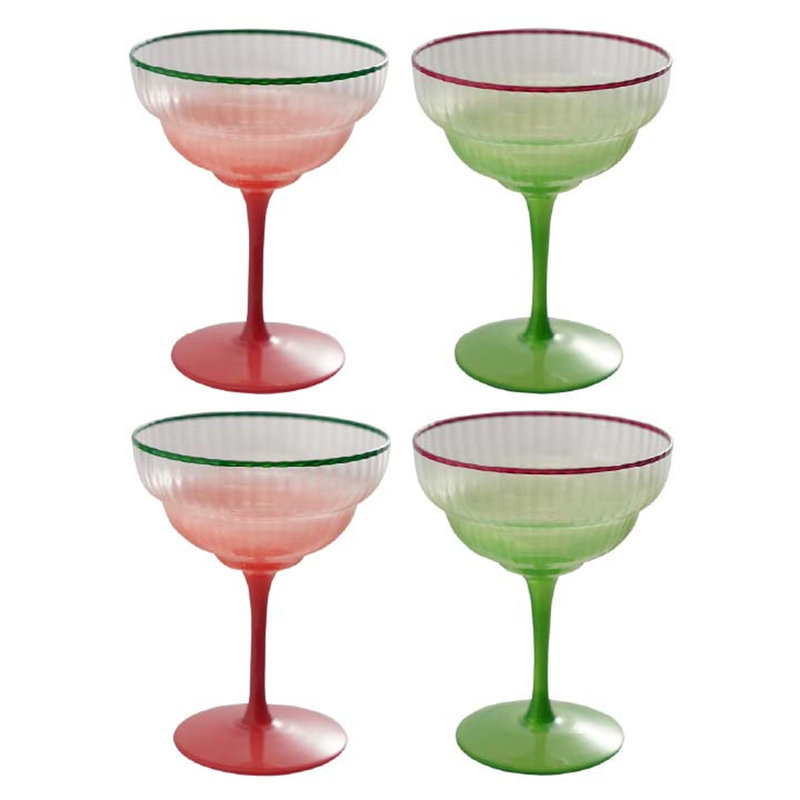 Ombre Rim Fluted Coupe Glass