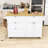 Nels 3-Piece Wooden Kitchen Island Set, Kitchen Island with Drop Leaf, Storage Cabinet and 2 Stools-2063413552